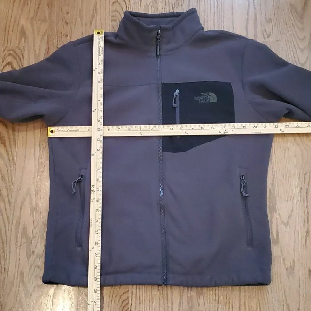 THE NORTH FACE FLEECE JACKET GRAY BLACK MENS SIZE MEDIUM WARM FALL SPRING WINTER